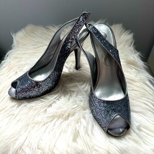 Nina silver sparkle heels size 9